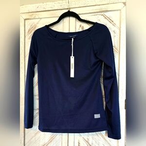 Simply Southern open back shirt youth XL navy blue